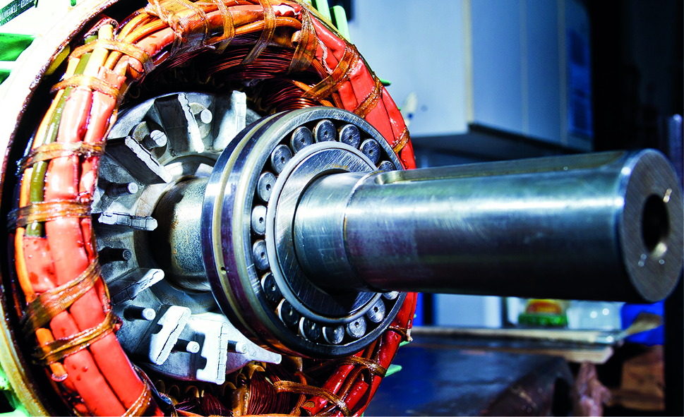 Gereinigter Rotor eines Elektromotors nach Behandlung mit U.N. 7